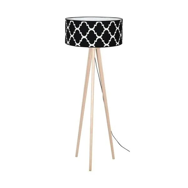 Stehlampe 1x E27 weiß schwarz rund Milagro PIERRE BLACK MLP4421