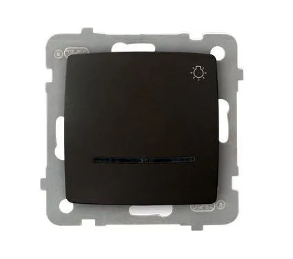 Taster "Licht" mit Hintergrundbeleuchtung blau Schokoladen metallic Ospel Karo ŁP-5SS/m/40