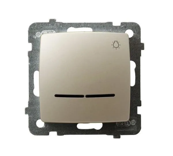 Taster "Licht" mit Hintergrundbeleuchtung blau ecru perlmuttfarben Ospel Karo ŁP-5SS/m/42