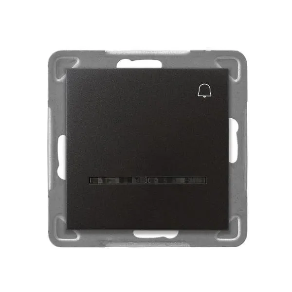 Taster mit Klingel-Symbol mit Hintergrundbeleuchtung blau Anthrazit Ospel Impression ŁP-6YS/m/50