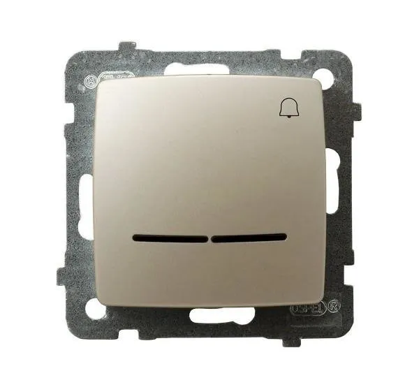 Taster mit Klingel-Symbol mit Hintergrundbeleuchtung blau ecru perlmuttfarben Ospel Karo ŁP-6SS/m/42