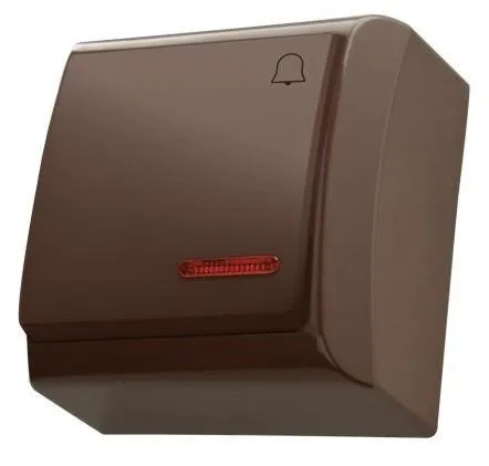 Taster mit Klingel-Symbol mit Hintergrundbeleuchtung orange braun Ospel Bis ŁN-6BS/24