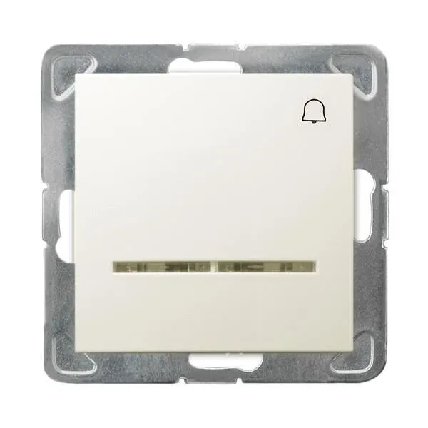 Taster mit Klingel-Symbol mit Hintergrundbeleuchtung orange ecru Ospel Impression ŁP-6YS/m/27