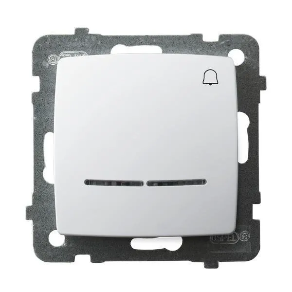 Taster mit Klingel-Symbol mit Hintergrundbeleuchtung orange weiss Ospel Karo ŁP-6SS/m/00