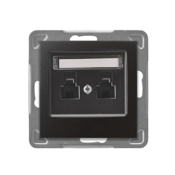 Telefondose 2-fach, parallel Anthrazit Ospel Impression GPT-2YR/m/50