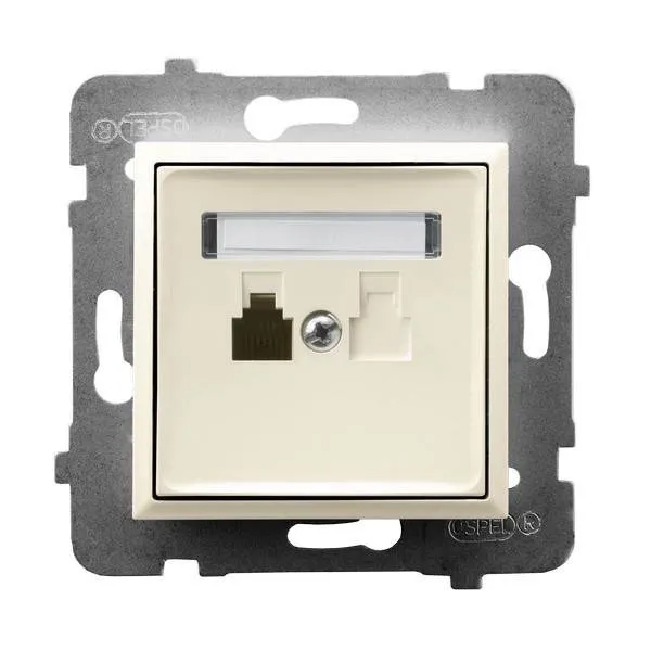 Telefonsteckdose 1-fach Ecru Ospel Aria GPT-1U/m/27
