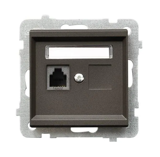 Telefonsteckdose 1-fach Schokoladen metallic Ospel Sonata GPT-1R/m/40