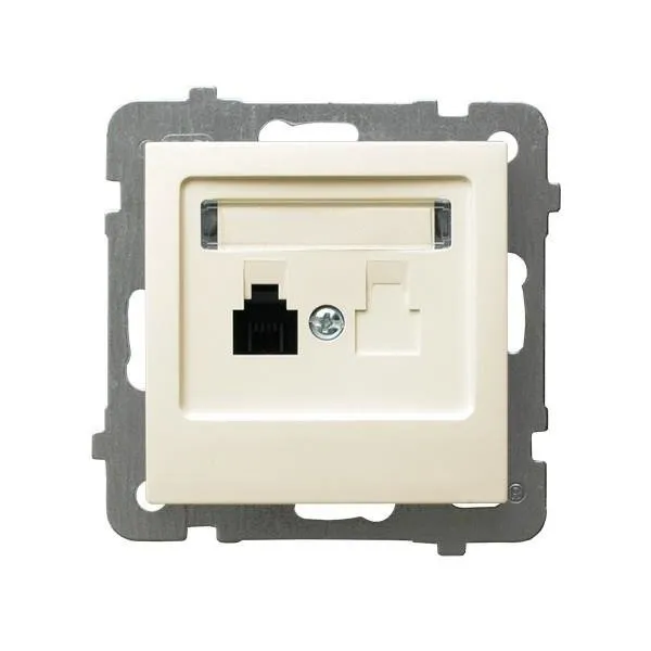Telefonsteckdose 1-fach ecru Ospel As GPT-1G/m/27