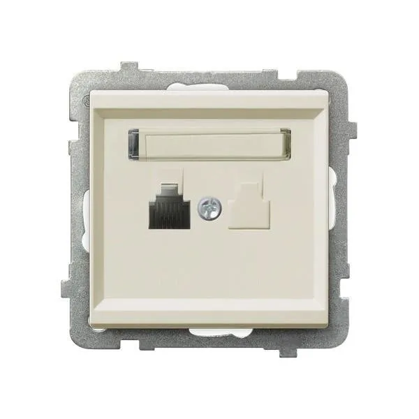 Telefonsteckdose 1-fach ecru Ospel Sonata GPT-1R/m/27