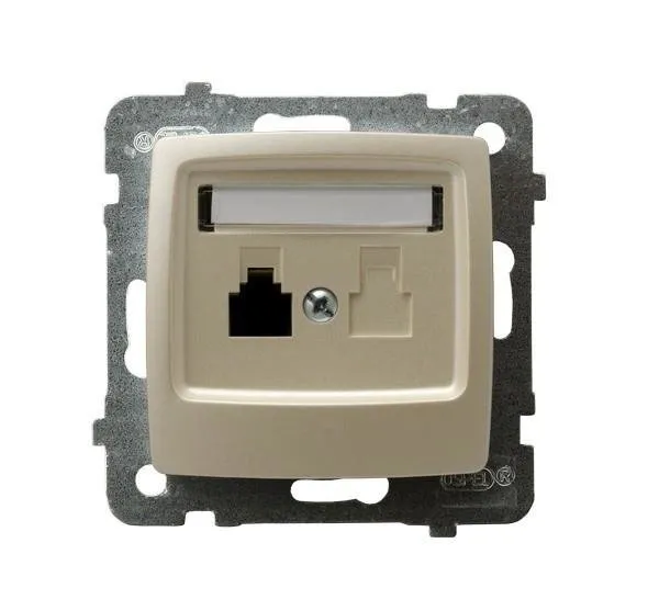 Telefonsteckdose 1-fach ecru perlmuttfarben Ospel Karo GPT-1S/m/42