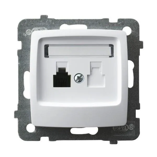 Telefonsteckdose 1-fach weiss Ospel Karo GPT-1S/m/00