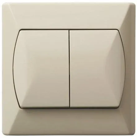 Treppenschalter, doppelt beige Ospel Akcent ŁP-10A/01