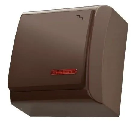 Treppenschalter mit Hintergrundbeleuchtung orange braun Ospel Bis ŁN-3BS/24