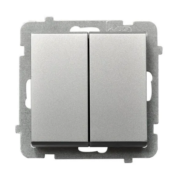 Treppenschalter + unipolar Silber mat Ospel Sonata ŁP-9R/m/38