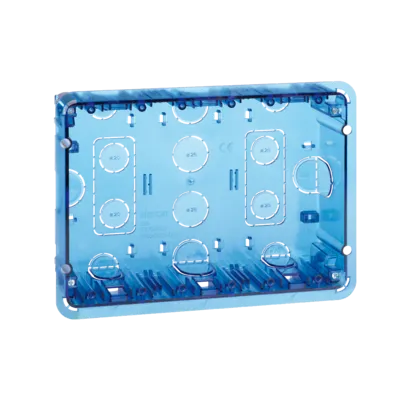 Unterputzdose Simon 500 3 × S500 6 × K45 blau Transparent Kontakt Simon Connect 51020103-039