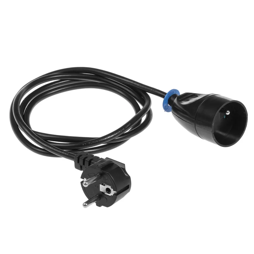 Verlängerungskabel mit Einzelsteckdose 2p+Z, 16A, 5m, schwarz T-971280 PLASTROL