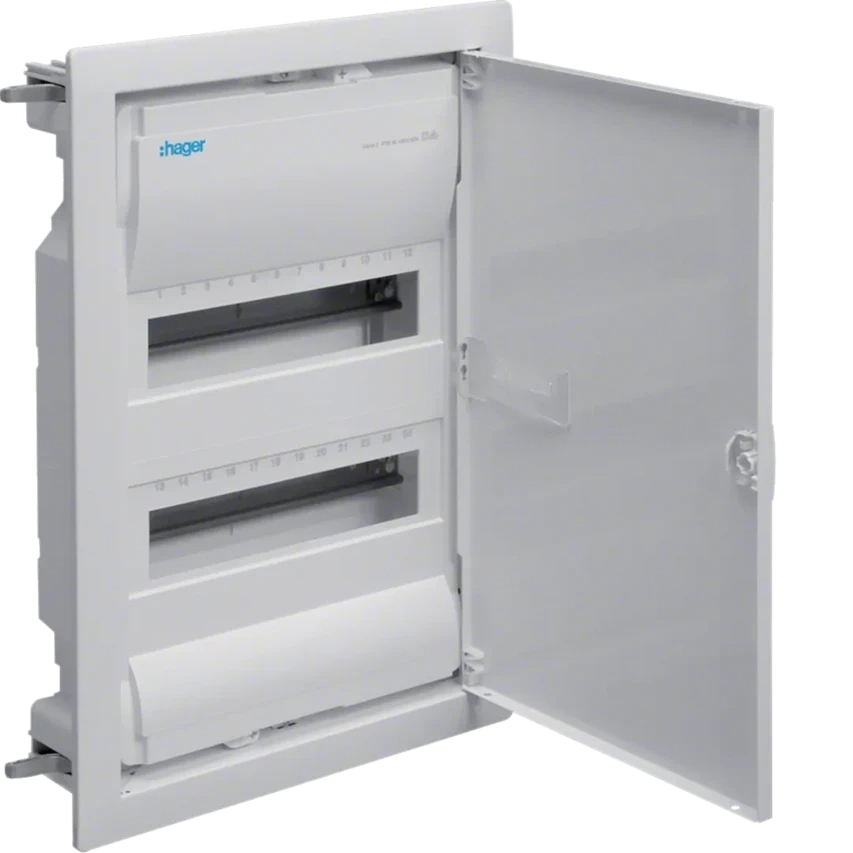 Verteilerschrank für Gipskartonwände mit Tür 2R/24M volta Hager VH24NC