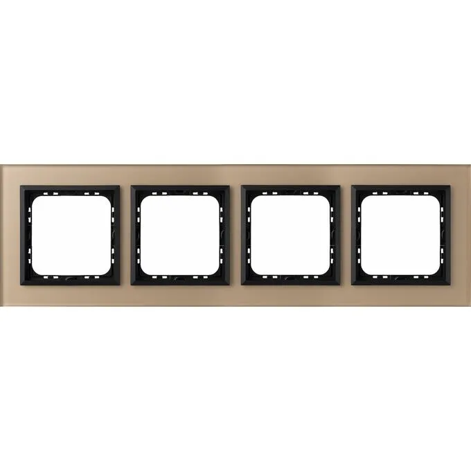 Vierfacher Rahmen Champagner mattiertes Glas 4mm - R-4RGC/81/33 Sonata Prestige