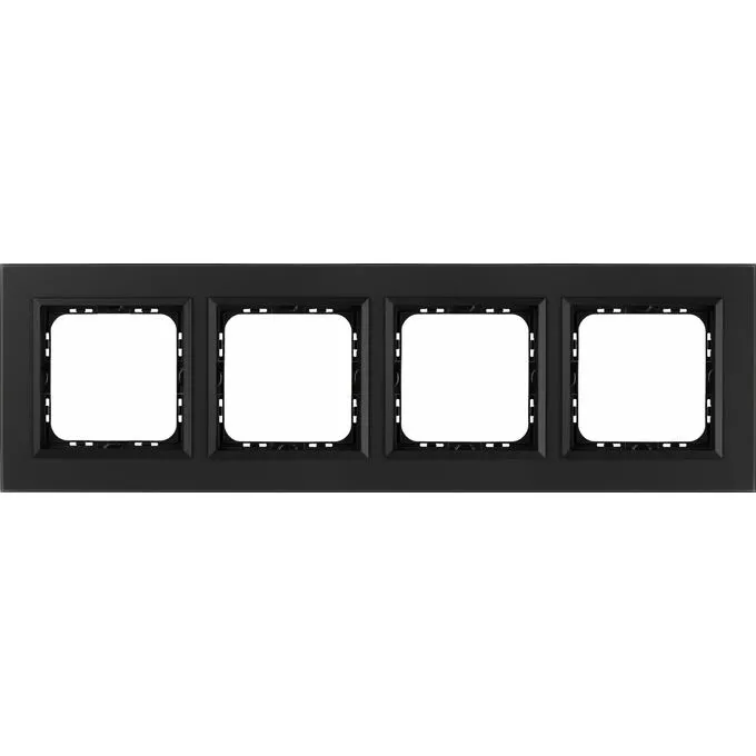 Vierfacher Rahmen Schwarz mattiertes Glas 4mm - R-4RGC/79/33 Sonata Prestige