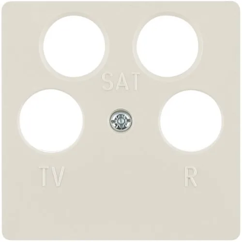 Zentralplatte für Antennen-Steckdose 4Loch Zentralplattensystem weiß, glänzend 148402 HAGER