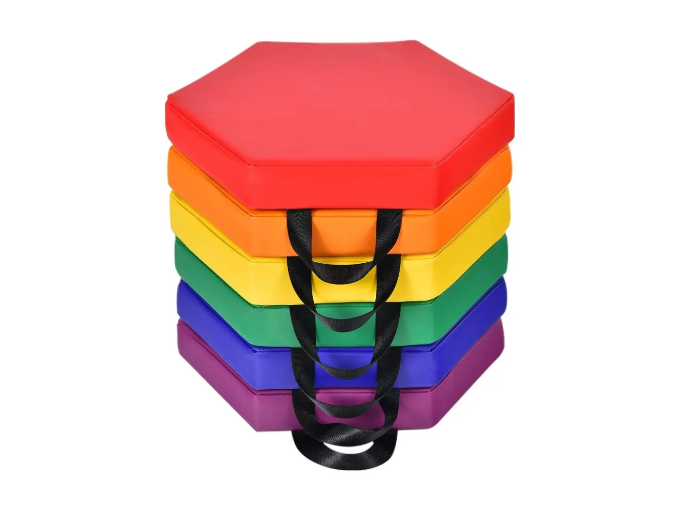 6er Set Kinder Stuhlkissen mit Griff, Bodenkissen mit Reißverschluss, Sitzkissen Mehrfarbig, Sitzerhöhung Hauptkissen für Kinderzimmer und Kindergarten 38x34cm (Bunt) NQ32229