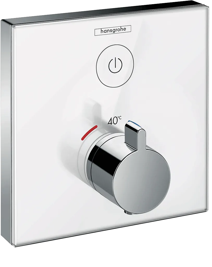 Thermostat Unterputz ShowerSelect Glas 1 Verbraucher weiss/chrom
