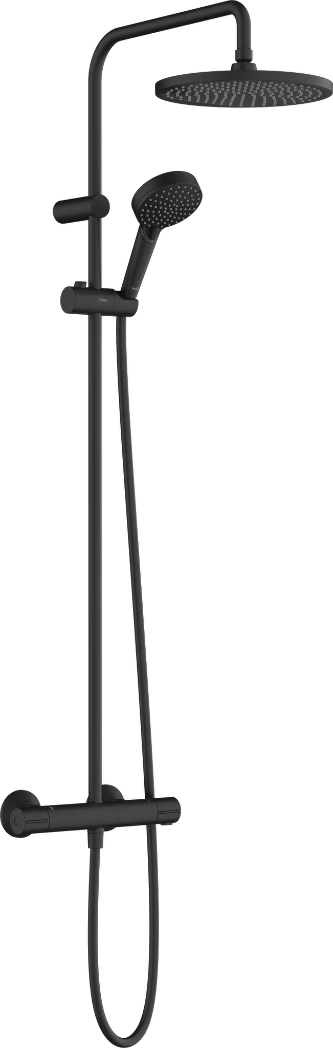 Showerpipe 240 1jet Vernis Blend mattschwarz mit Brausethermostat
