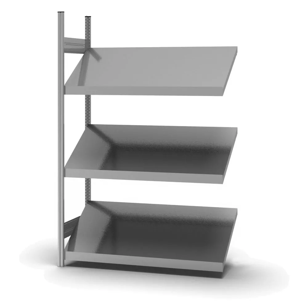 Schrägbodenregal | Anbauregal | HxBxT 200x130x40cm | 3 Ebenen | Fachlast 100kg | Verzinkt