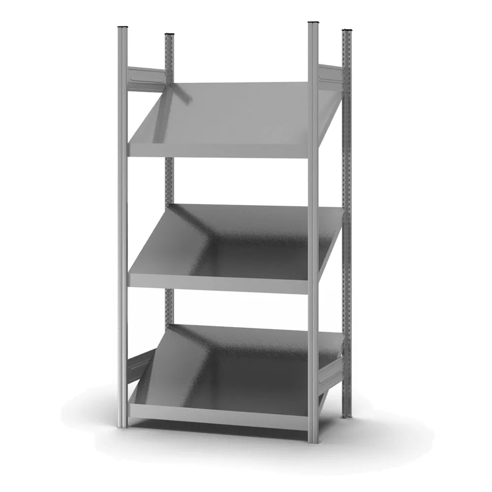 Schrägbodenregal | Grundregal | HxBxT 200x100x40cm | 3 Ebenen | Fachlast 100kg | Verzinkt