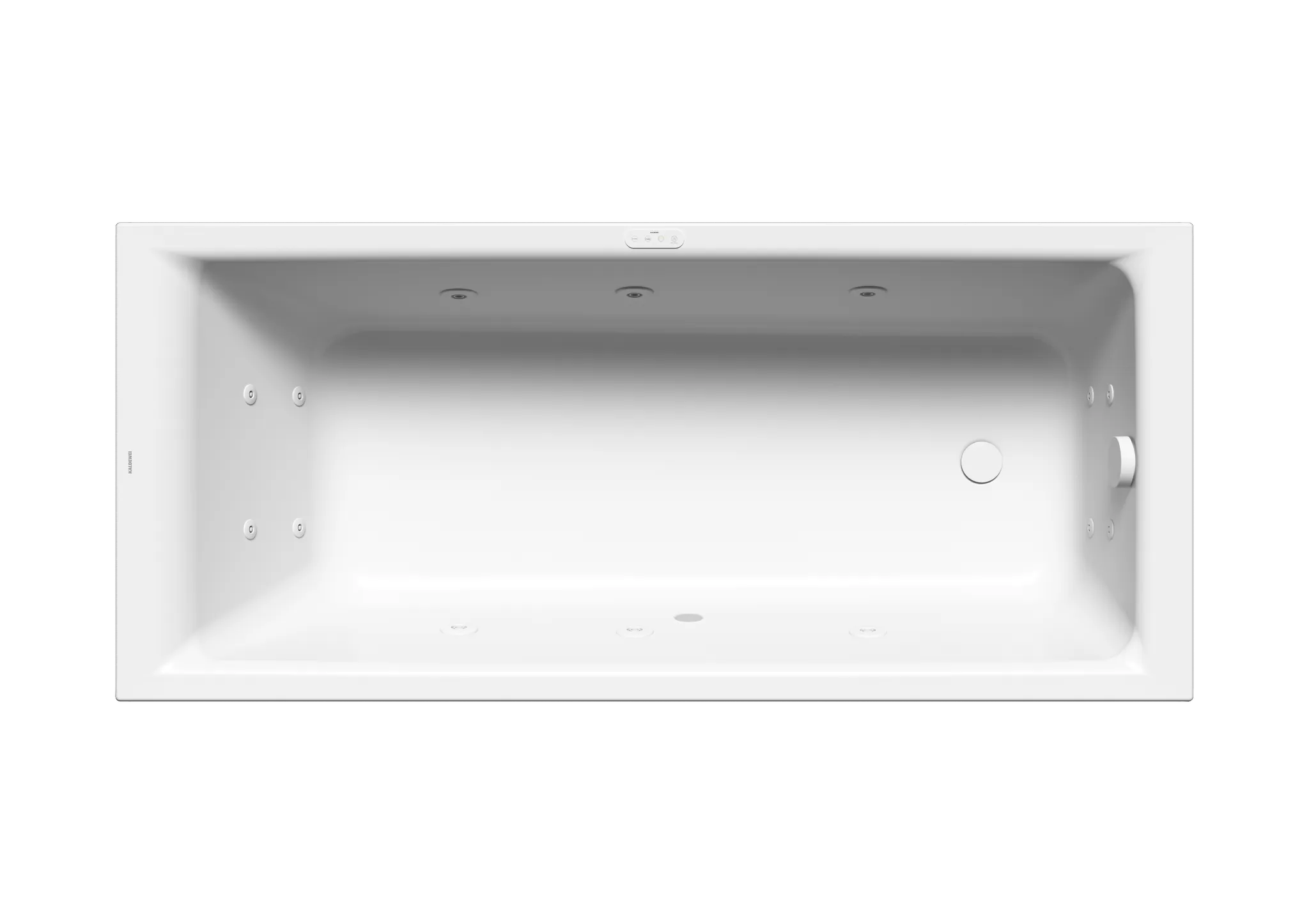 Kaldewei Whirlwanne „Puro“ 180 × 80 cm, rechts mit Aquamassage Full Body, in alpinweiß