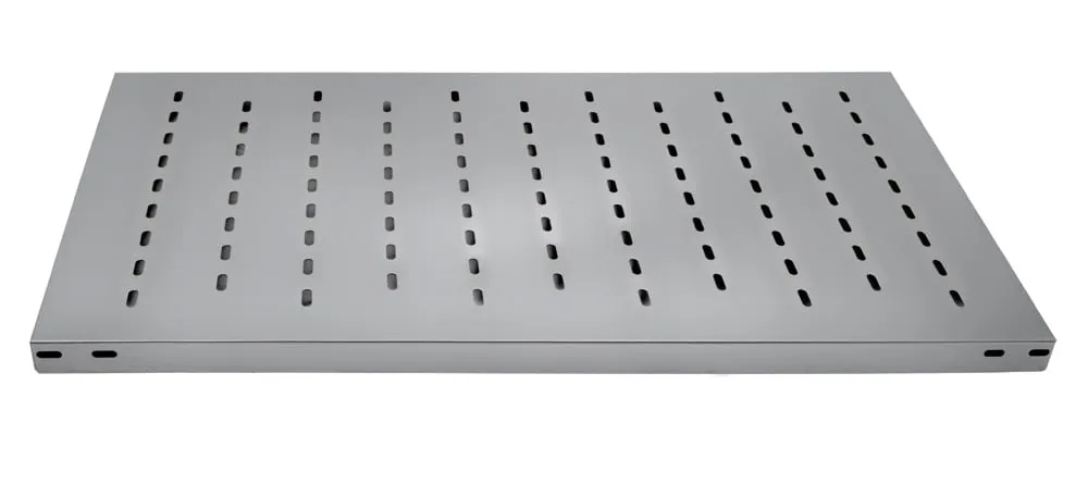 Geschlitzte-Zusatzebene für Edelstahl Fachbodenregal Stecksystem T-Profil | BxT 100x40cm | Traglast 150kg | Edelstahl