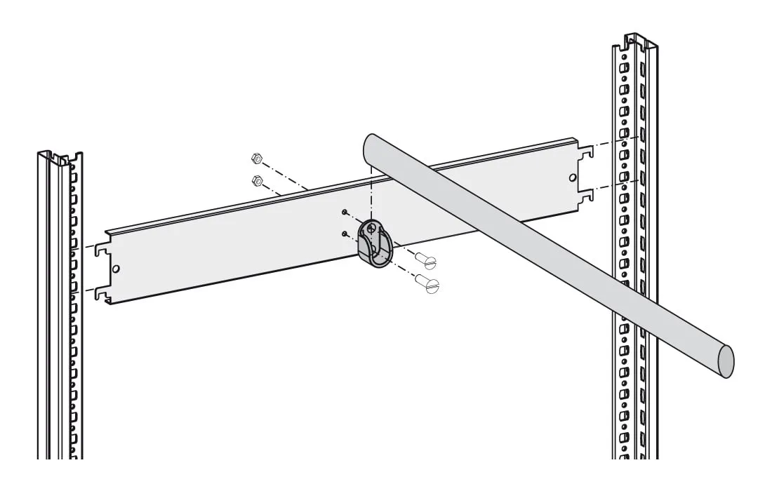 Kleiderstange für Gaderobenregal Stecksystem T-Profil | BxT 130x60cm | Traglast 100kg | inkl. Halterung und Montagematerial | Lichtgrau