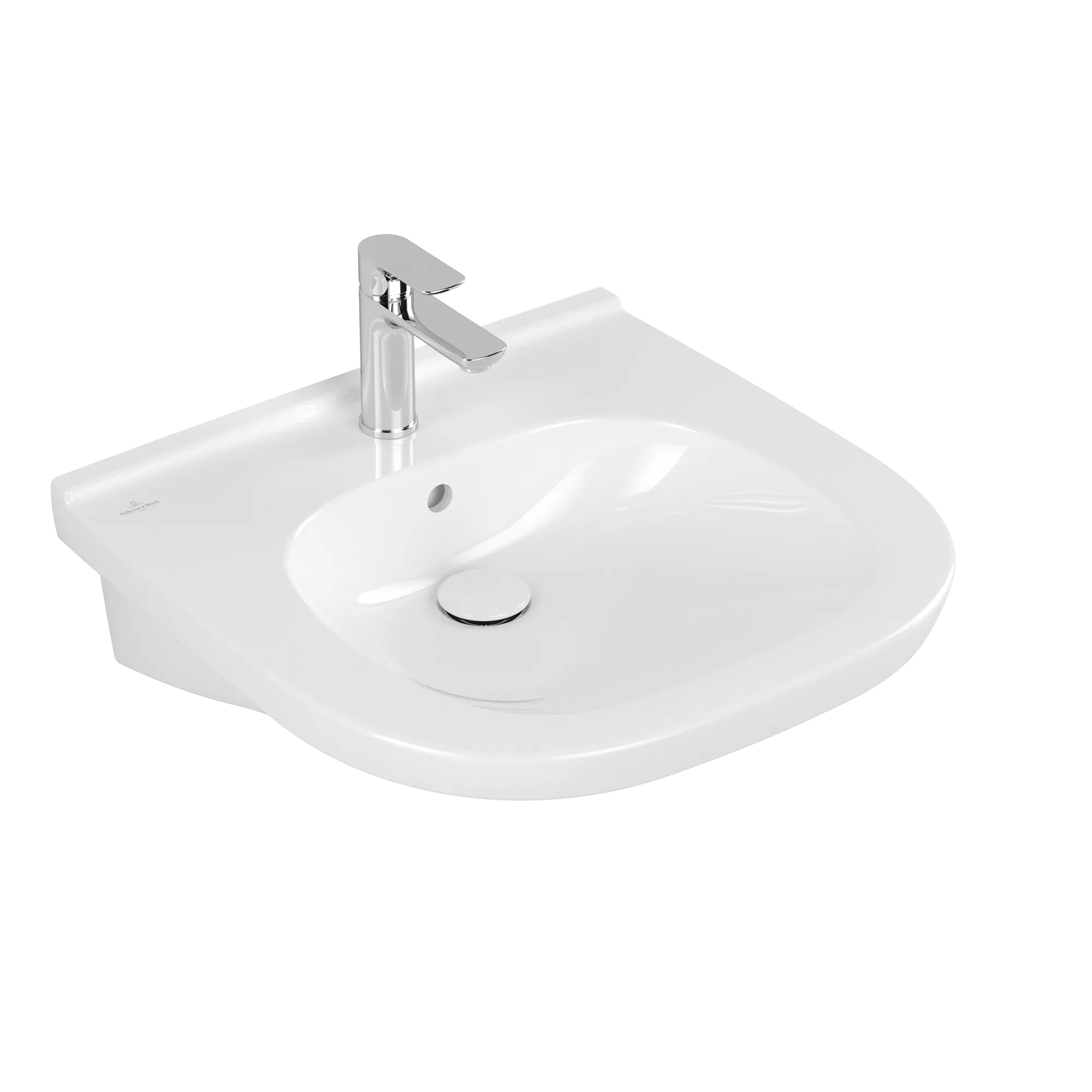 Villeroy & Boch Wandwaschtisch „ViCare“ 555 × 540 × 195 mm, mit Hahnlochbohrung in Weiß Alpin