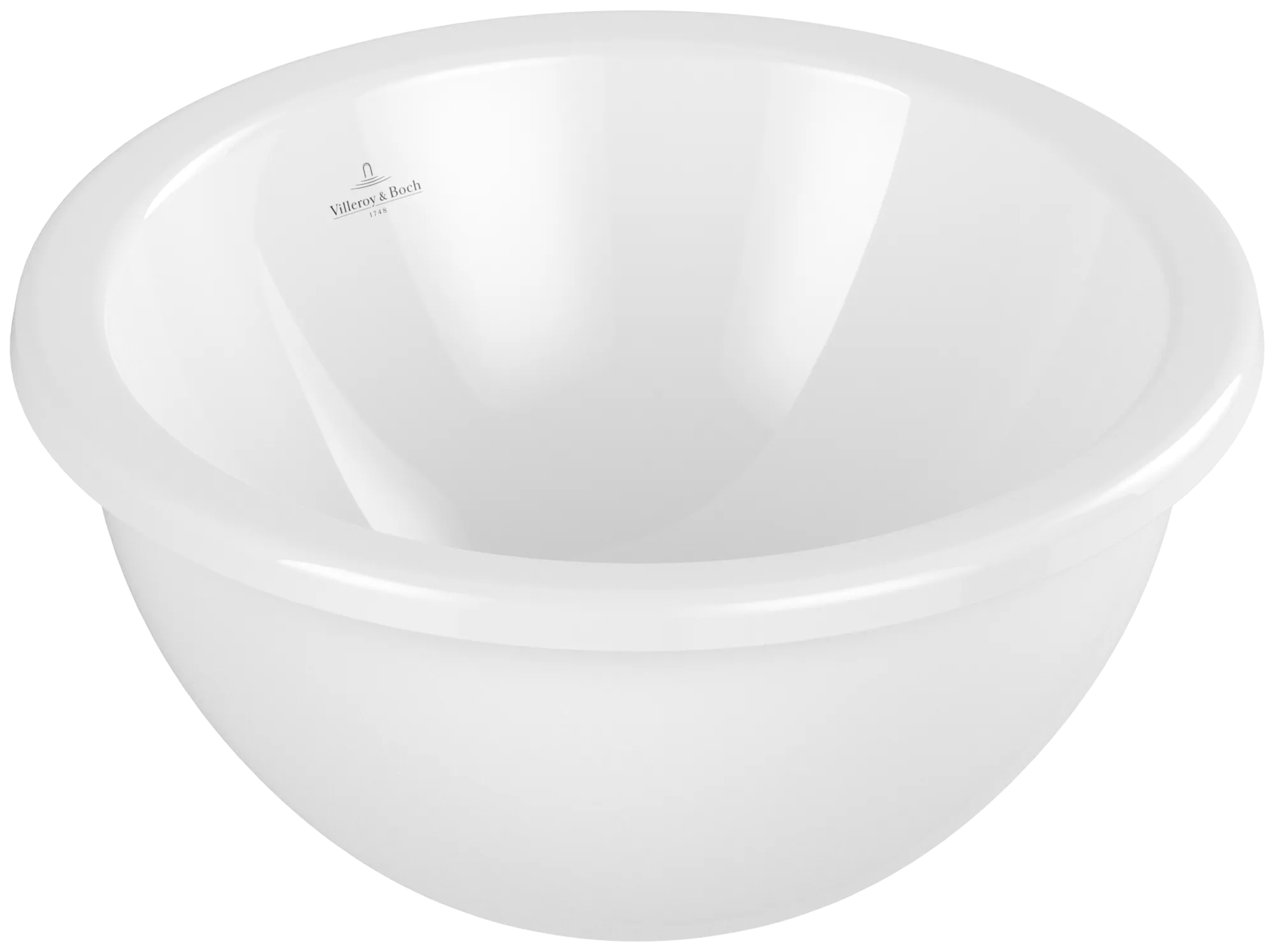 Villeroy & Boch Einbauwaschtisch aus TitanCeram „Loop & Friends“ ohne Hahnlochbohrung, ⌀ 390 mm, ohne Hahnlochbohrung in Weiß Alpin