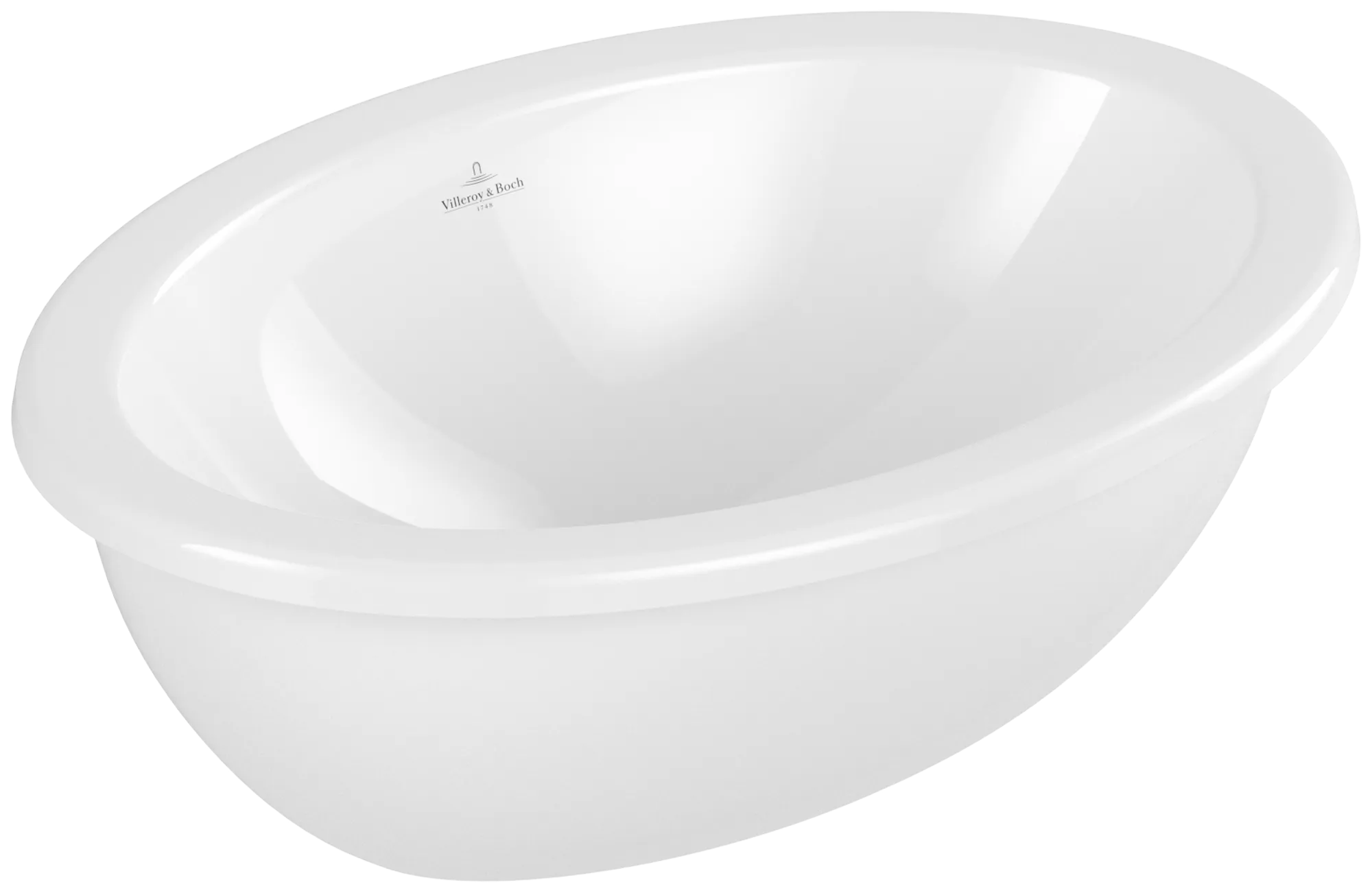 Villeroy & Boch Einbauwaschtisch aus TitanCeram „Loop & Friends“ ohne Hahnlochbohrung, 505 × 360 × 185 mm, ohne Hahnlochbohrung in Weiß Alpin