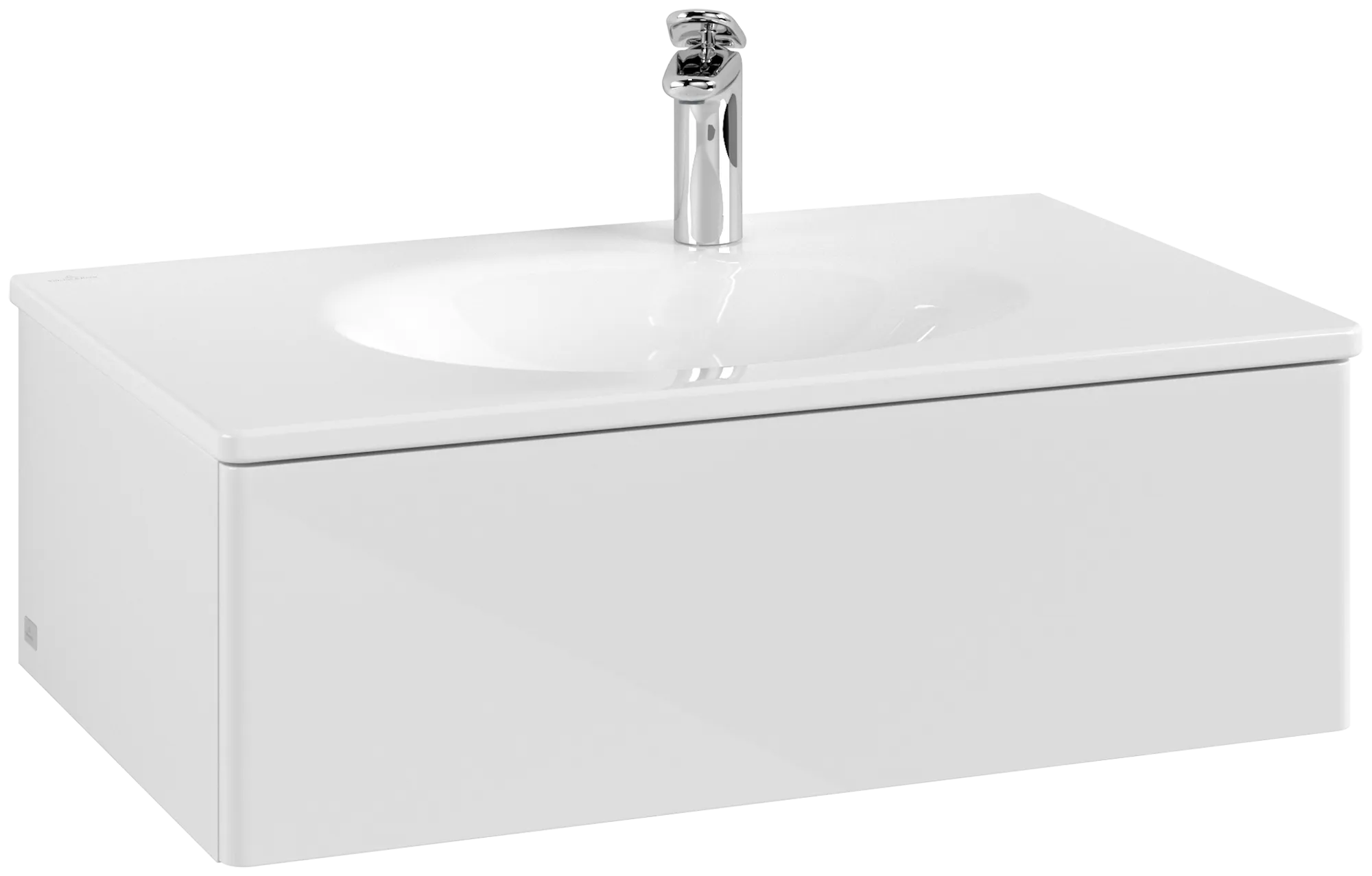 Villeroy & Boch Waschtischunterschrank für Schrankwaschtisch „Antao“ 788 × 256 × 496 mm Glossy White Lacquer, ohne Hahnlochbohrung, für Becken mittig, ohne Beleuchtung