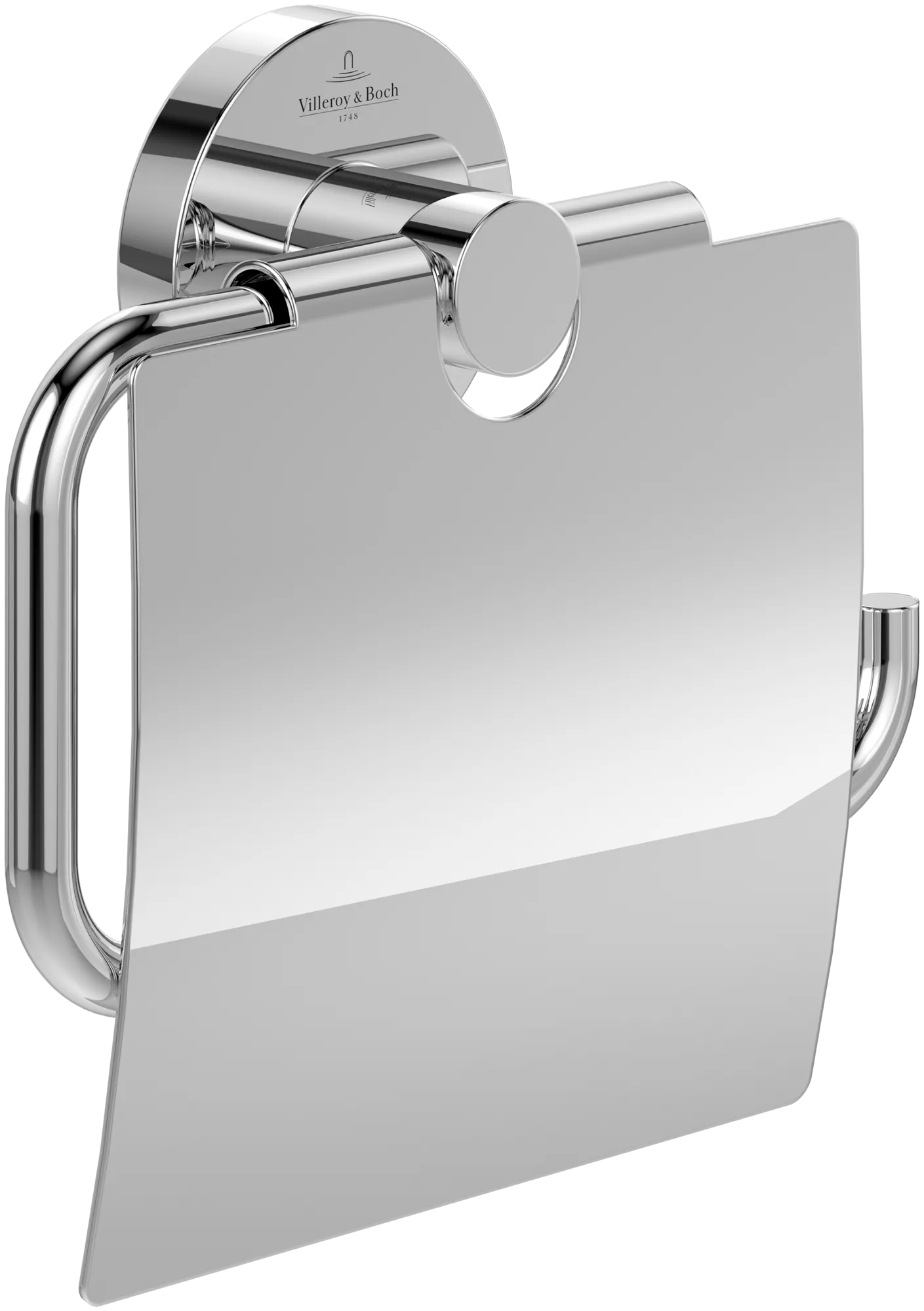 Villeroy & Boch Toilettenpapierhalter „Elements-Tender“ 13,4 × 3,8 × 13,2 cm in chrom, Befestigung verdeckt