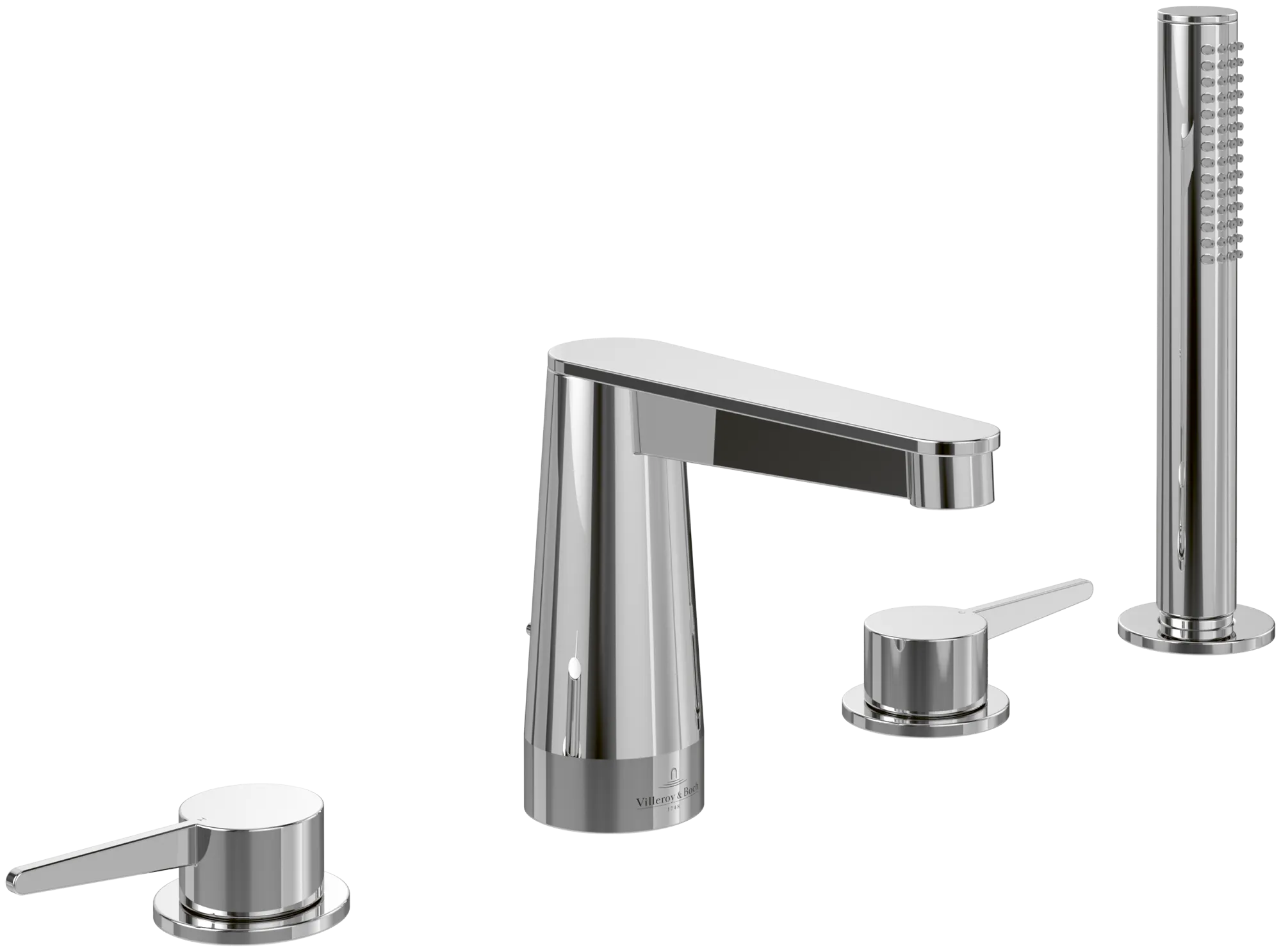 Zweihand-Wannenarmatur „Conum“ Ausladung 129 mm in Chrom