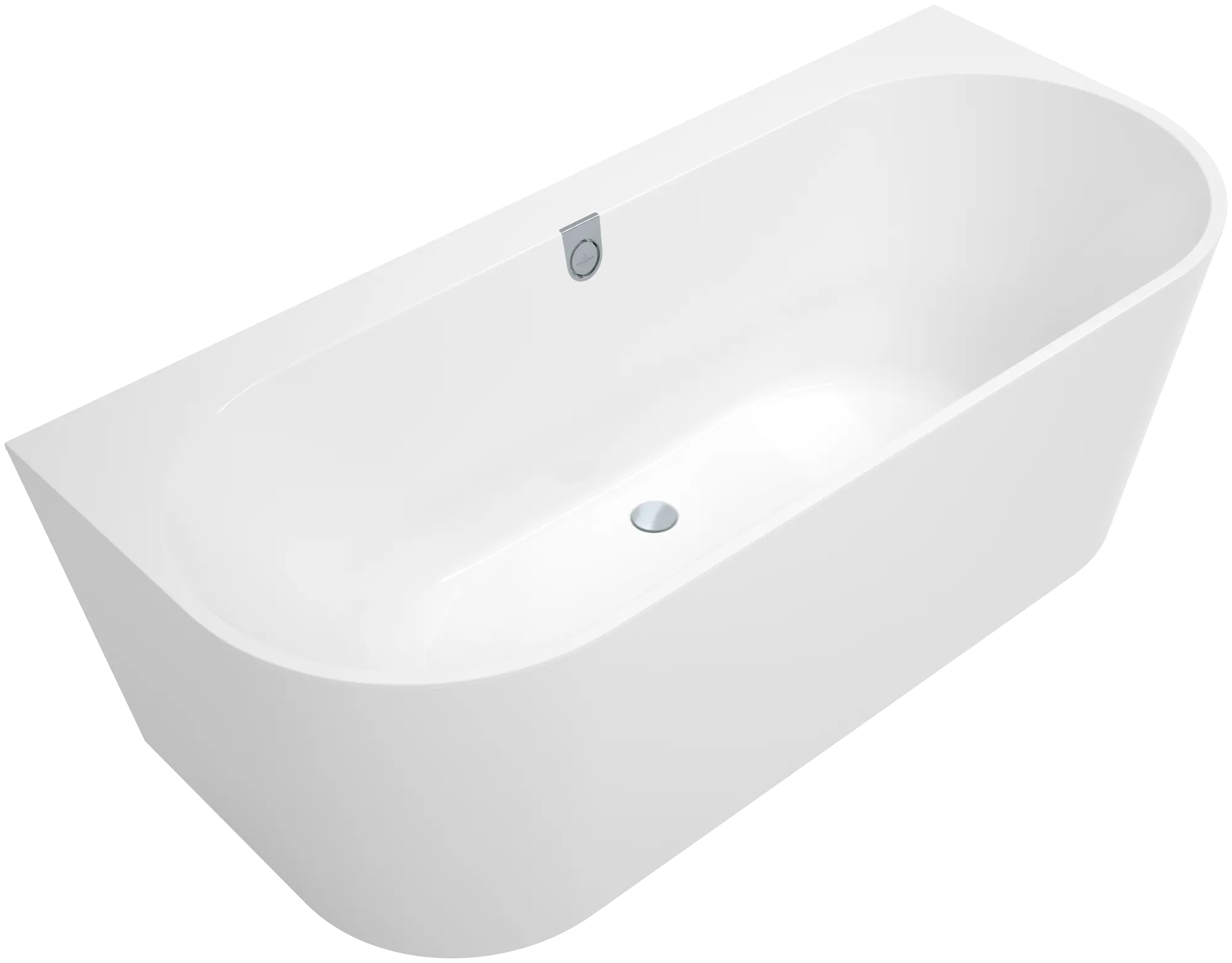Villeroy & Boch Badewanne „Oberon 2.0“ vorwand rechteck 180 × 80 cm, Mittelablauf in Weiß Alpin