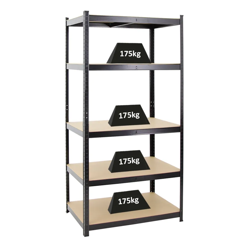 Schwerlastregal TAURUS | HxBxT 180x90x60cm | Fachlast 175kg | Schwarz