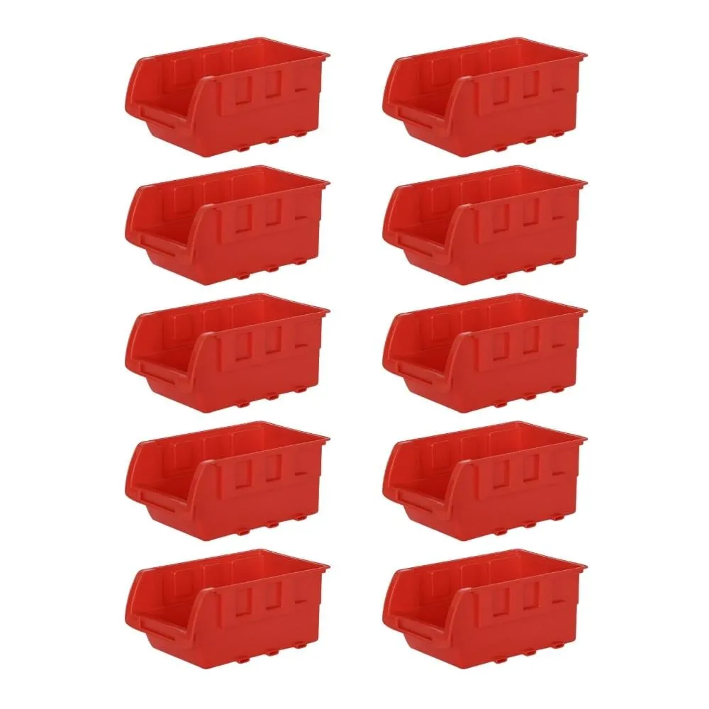 SuperSparSet 10x Sichtlagerbox aus Kunststoff | Rot | BxHxT 7x10x15,5cm | Sortimentskasten, Sortimentsbox