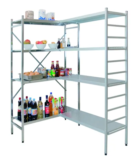 Schulte Lebensmittelregal | Grundregal | HxBxT 180x100x50cm | 4 Fachböden | Fachlast 150kg | Edelstahl