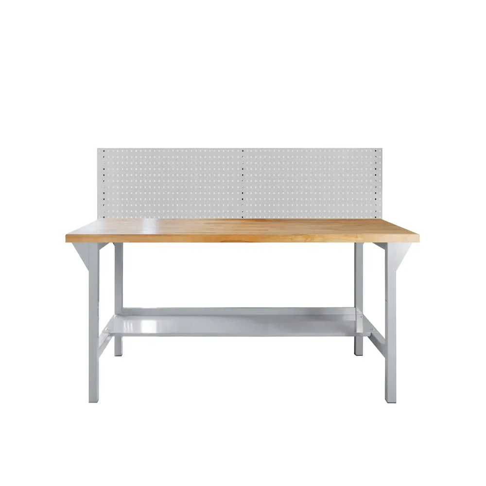 Werkbank Rhino Plus mit Lochplatte | HxBxT 131x150x70cm | Traglast 500kg | Lichtgrau