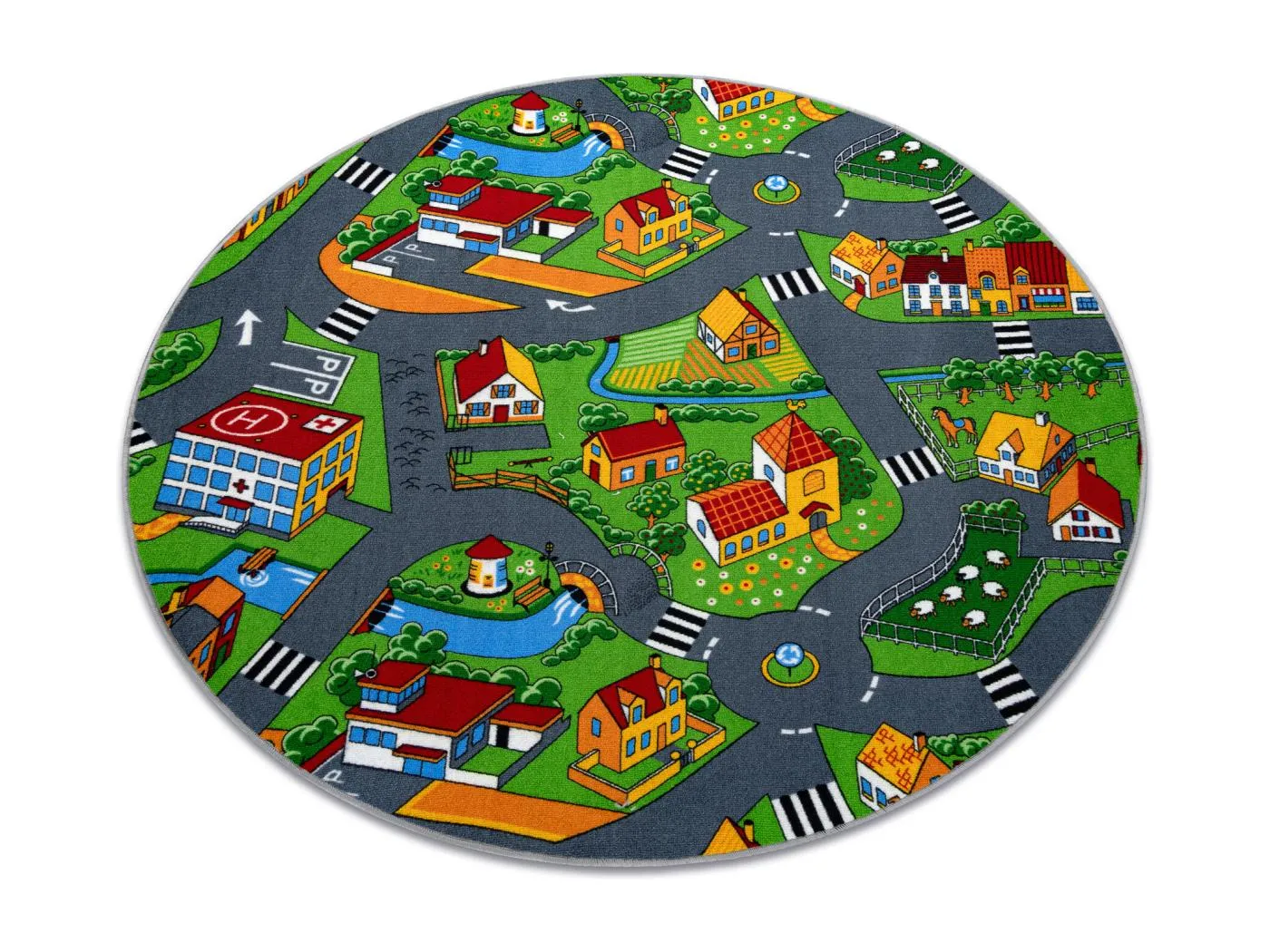 Teppich ring LITTLE VILLAGE cercle 133 cm