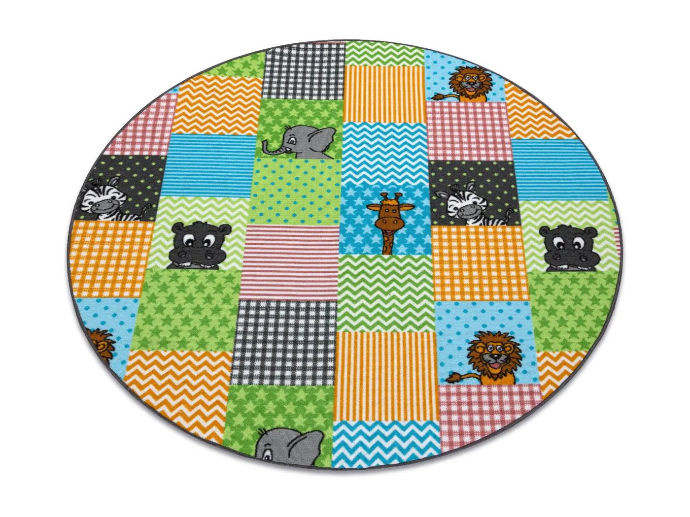 Teppich für Kinder ZOO Kreis Tiere  cercle 150 cm