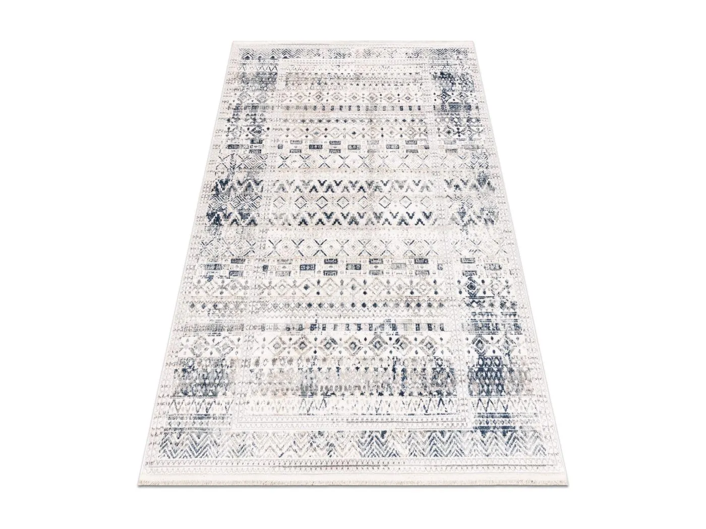DISTIN 0833A marineblau / blau / weiß moderner Teppich - Boho, Vintag 200x290 cm