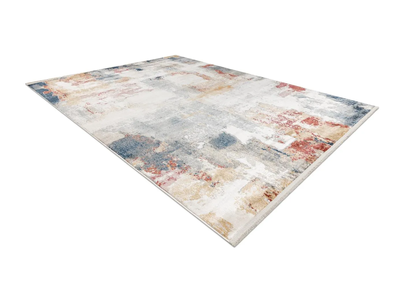 DISTIN 0144B weiß / rosa / puder moderner Teppich - Abstraktion, Vint 80x150 cm