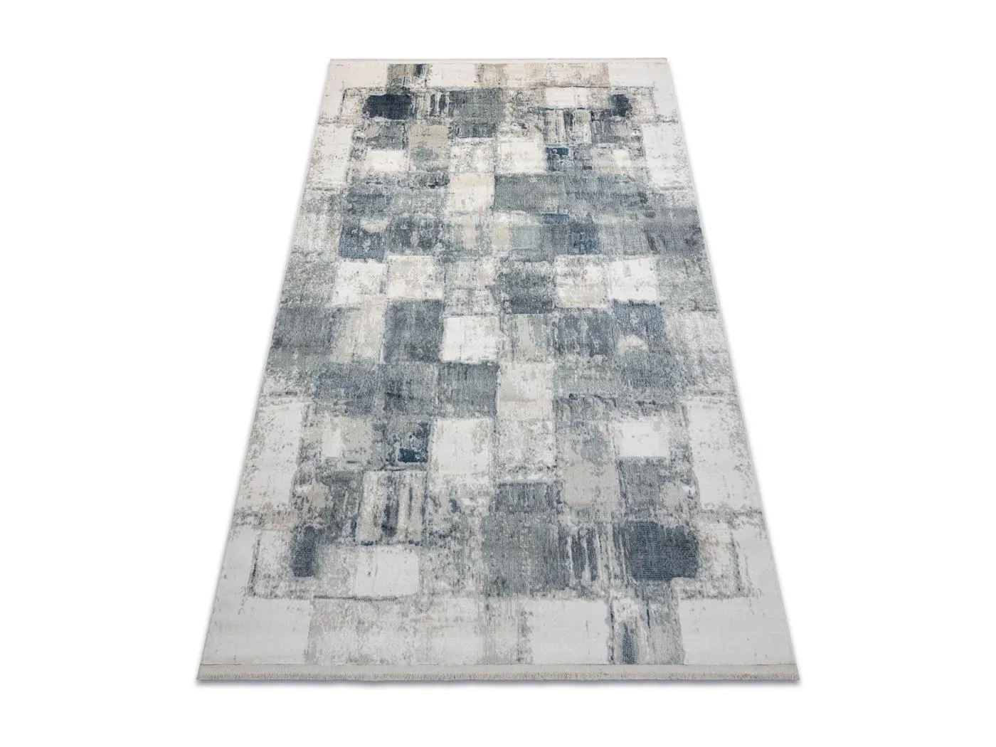 DISTIN 0143A marineblau / blau / weiß moderner Teppich - Geometrisch, 160x230 cm