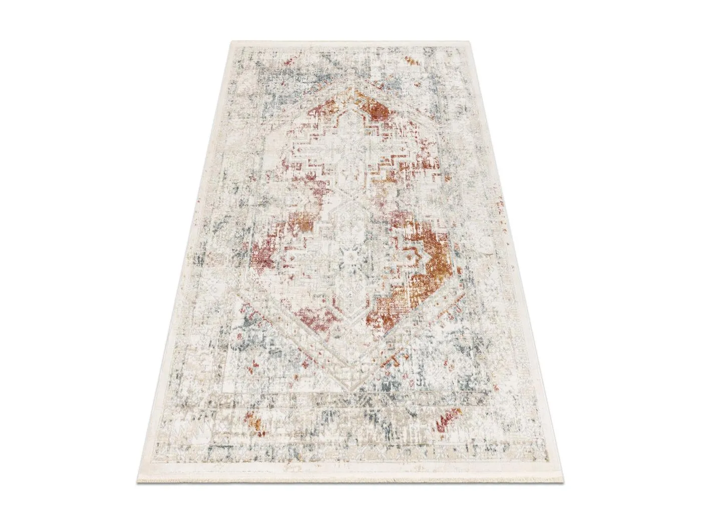 DISTIN 0100B rosa / puder / weiß moderner Teppich - Ornament, Vintage 120x170 cm