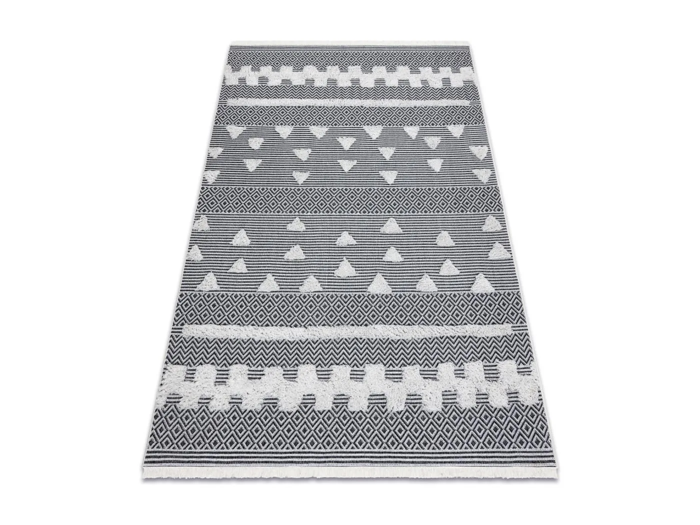 Teppich ÖKO SISAL BOHO MOROC Geometrisch 22321 Franse - zwei Ebenen a 194x290 cm